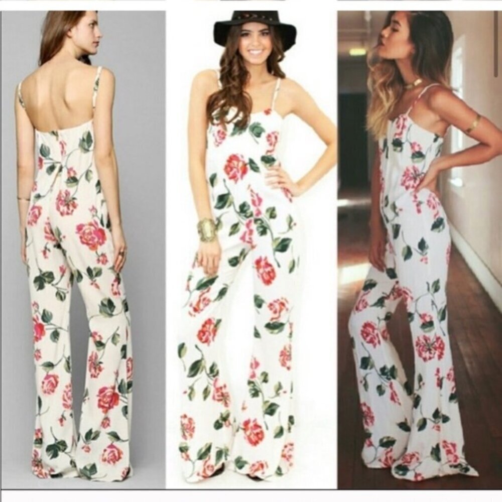 Stone Cold Fox Jerry Jumpsuit Size XS/Small (SCF Size 1) Floral Rose Linen - Picture 2 of 16